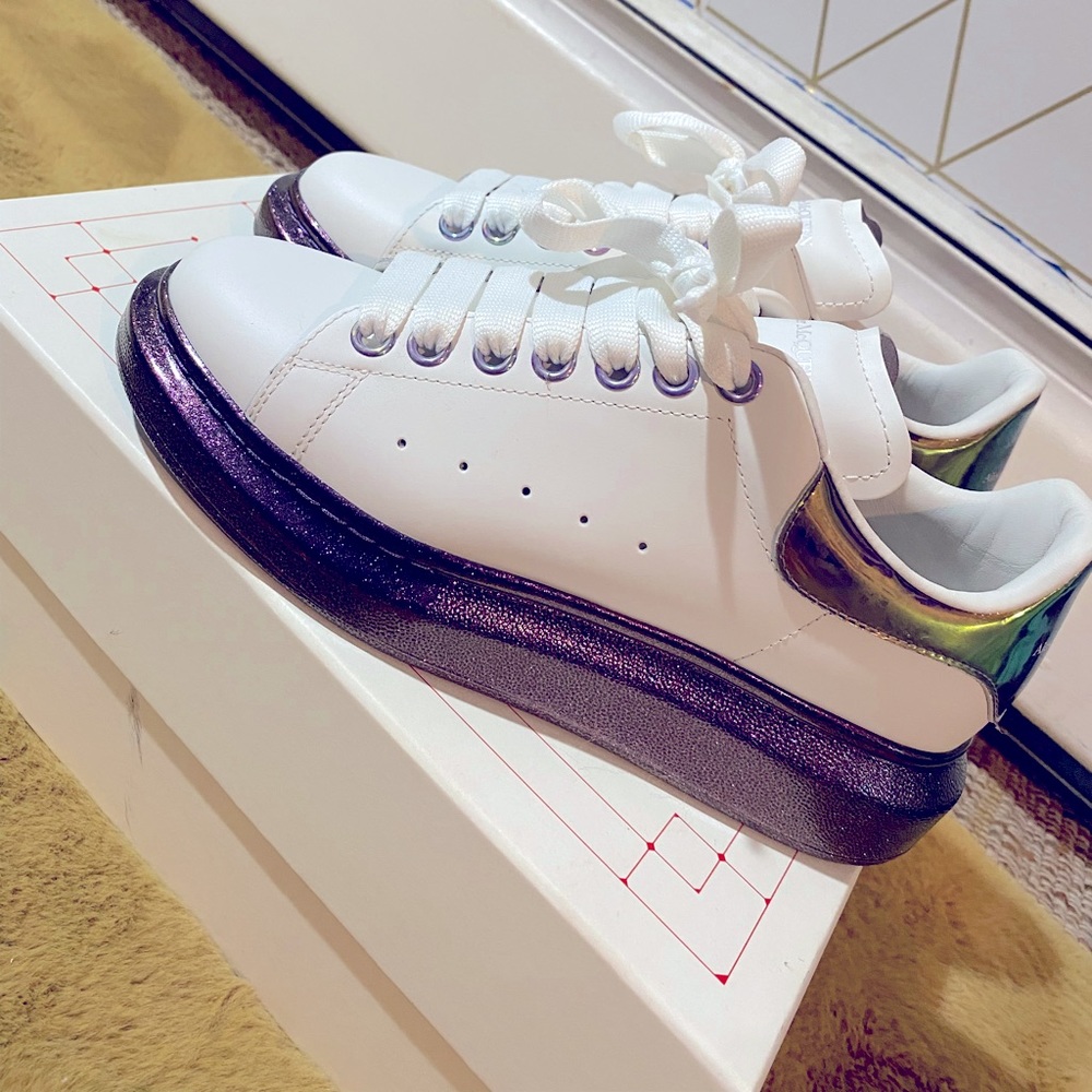 White and Purple Women's Sneakers